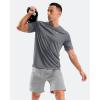 imageMens Swim Shirts Rash Guard UPF 50 Sun Protection Short Sleeve TShirts Workout Dry Fit Tee for Pool Beach TripDark Grey