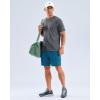 imageMens Swim Shirts Rash Guard UPF 50 Sun Protection Short Sleeve TShirts Workout Dry Fit Tee for Pool Beach TripDark Grey