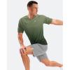 imageMens Swim Shirts Rash Guard UPF 50 Sun Protection Short Sleeve TShirts Workout Dry Fit Tee for Pool Beach TripGradient Army Green