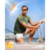 imageMens Swim Shirts Rash Guard UPF 50 Sun Protection Short Sleeve TShirts Workout Dry Fit Tee for Pool Beach TripGradient Army Green
