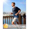 imageMens Swim Shirts Rash Guard UPF 50 Sun Protection Short Sleeve TShirts Workout Dry Fit Tee for Pool Beach TripGradient Black Blue