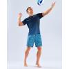 imageMens Swim Shirts Rash Guard UPF 50 Sun Protection Short Sleeve TShirts Workout Dry Fit Tee for Pool Beach TripGradient Black Blue