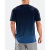 imageMens Swim Shirts Rash Guard UPF 50 Sun Protection Short Sleeve TShirts Workout Dry Fit Tee for Pool Beach TripGradient Black Blue