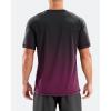 imageMens Swim Shirts Rash Guard UPF 50 Sun Protection Short Sleeve TShirts Workout Dry Fit Tee for Pool Beach TripGradient Black Rose