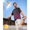 imageMens Swim Shirts Rash Guard UPF 50 Sun Protection Short Sleeve TShirts Workout Dry Fit Tee for Pool Beach TripGradient Black Rose