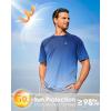 imageMens Swim Shirts Rash Guard UPF 50 Sun Protection Short Sleeve TShirts Workout Dry Fit Tee for Pool Beach TripGradient Blue White