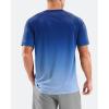 imageMens Swim Shirts Rash Guard UPF 50 Sun Protection Short Sleeve TShirts Workout Dry Fit Tee for Pool Beach TripGradient Blue White