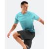 imageMens Swim Shirts Rash Guard UPF 50 Sun Protection Short Sleeve TShirts Workout Dry Fit Tee for Pool Beach TripGradient Green Grey