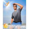 imageMens Swim Shirts Rash Guard UPF 50 Sun Protection Short Sleeve TShirts Workout Dry Fit Tee for Pool Beach TripGradient Grey Black