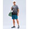 imageMens Swim Shirts Rash Guard UPF 50 Sun Protection Short Sleeve TShirts Workout Dry Fit Tee for Pool Beach TripGradient Grey Black