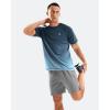 imageMens Swim Shirts Rash Guard UPF 50 Sun Protection Short Sleeve TShirts Workout Dry Fit Tee for Pool Beach TripGradient Navy Blue