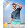 imageMens Swim Shirts Rash Guard UPF 50 Sun Protection Short Sleeve TShirts Workout Dry Fit Tee for Pool Beach TripGradient Navy Blue