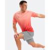 imageMens Swim Shirts Rash Guard UPF 50 Sun Protection Short Sleeve TShirts Workout Dry Fit Tee for Pool Beach TripGradient Orange