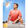 imageMens Swim Shirts Rash Guard UPF 50 Sun Protection Short Sleeve TShirts Workout Dry Fit Tee for Pool Beach TripGradient Orange