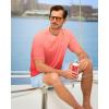 imageMens Swim Shirts Rash Guard UPF 50 Sun Protection Short Sleeve TShirts Workout Dry Fit Tee for Pool Beach TripGradient Orange