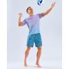 imageMens Swim Shirts Rash Guard UPF 50 Sun Protection Short Sleeve TShirts Workout Dry Fit Tee for Pool Beach TripGradient Purple Blue
