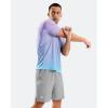 imageMens Swim Shirts Rash Guard UPF 50 Sun Protection Short Sleeve TShirts Workout Dry Fit Tee for Pool Beach TripGradient Purple Blue