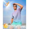 imageMens Swim Shirts Rash Guard UPF 50 Sun Protection Short Sleeve TShirts Workout Dry Fit Tee for Pool Beach TripGradient Purple Blue
