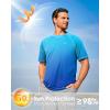 imageMens Swim Shirts Rash Guard UPF 50 Sun Protection Short Sleeve TShirts Workout Dry Fit Tee for Pool Beach TripGradient Vivid Blue