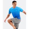 imageMens Swim Shirts Rash Guard UPF 50 Sun Protection Short Sleeve TShirts Workout Dry Fit Tee for Pool Beach TripGradient Vivid Blue