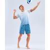 imageMens Swim Shirts Rash Guard UPF 50 Sun Protection Short Sleeve TShirts Workout Dry Fit Tee for Pool Beach TripGradient White Blue