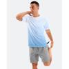 imageMens Swim Shirts Rash Guard UPF 50 Sun Protection Short Sleeve TShirts Workout Dry Fit Tee for Pool Beach TripGradient White Blue