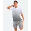imageMens Swim Shirts Rash Guard UPF 50 Sun Protection Short Sleeve TShirts Workout Dry Fit Tee for Pool Beach TripGradient White Grey