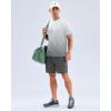 imageMens Swim Shirts Rash Guard UPF 50 Sun Protection Short Sleeve TShirts Workout Dry Fit Tee for Pool Beach TripGradient White Grey