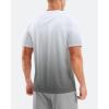imageMens Swim Shirts Rash Guard UPF 50 Sun Protection Short Sleeve TShirts Workout Dry Fit Tee for Pool Beach TripGradient White Grey