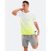 imageMens Swim Shirts Rash Guard UPF 50 Sun Protection Short Sleeve TShirts Workout Dry Fit Tee for Pool Beach TripGradient Yellow