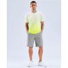 imageMens Swim Shirts Rash Guard UPF 50 Sun Protection Short Sleeve TShirts Workout Dry Fit Tee for Pool Beach TripGradient Yellow