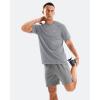 imageMens Swim Shirts Rash Guard UPF 50 Sun Protection Short Sleeve TShirts Workout Dry Fit Tee for Pool Beach TripLight Grey