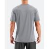 imageMens Swim Shirts Rash Guard UPF 50 Sun Protection Short Sleeve TShirts Workout Dry Fit Tee for Pool Beach TripLight Grey