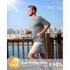 imageMens Swim Shirts Rash Guard UPF 50 Sun Protection Short Sleeve TShirts Workout Dry Fit Tee for Pool Beach TripLight Grey