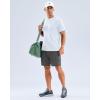 imageMens Swim Shirts Rash Guard UPF 50 Sun Protection Short Sleeve TShirts Workout Dry Fit Tee for Pool Beach TripWhite