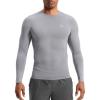 imageG Gradual Mens Compression Shirt Long Sleeve Moisture Wicking Running Gym Shirts for Men Athletic Workout Base Layer TShirtLight Grey