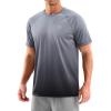imageMens Swim Shirts Rash Guard UPF 50 Sun Protection Short Sleeve TShirts Workout Dry Fit Tee for Pool Beach TripGradient Grey Black