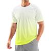 imageMens Swim Shirts Rash Guard UPF 50 Sun Protection Short Sleeve TShirts Workout Dry Fit Tee for Pool Beach TripGradient Yellow