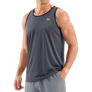 imageG Gradual Beach Tank Tops for Men UPF50 Dry Fit Summer Sleeveless Shirts Mens Workout Shirt for Swimming Running AthleticDark Grey