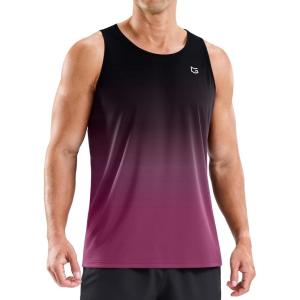 imageG Gradual Beach Tank Tops for Men UPF50 Dry Fit Summer Sleeveless Shirts Mens Workout Shirt for Swimming Running AthleticGradient Black Rose
