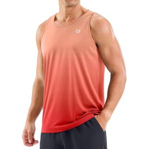 imageG Gradual Beach Tank Tops for Men UPF50 Dry Fit Summer Sleeveless Shirts Mens Workout Shirt for Swimming Running AthleticGradient Orange Red