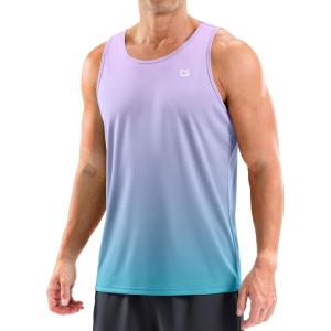 imageG Gradual Beach Tank Tops for Men UPF50 Dry Fit Summer Sleeveless Shirts Mens Workout Shirt for Swimming Running AthleticGradient Pueple Blue