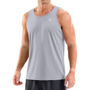 imageG Gradual Beach Tank Tops for Men UPF50 Dry Fit Summer Sleeveless Shirts Mens Workout Shirt for Swimming Running AthleticLight Grey
