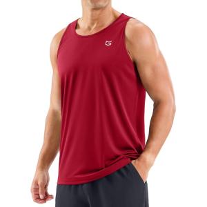 imageG Gradual Beach Tank Tops for Men UPF50 Dry Fit Summer Sleeveless Shirts Mens Workout Shirt for Swimming Running AthleticRed
