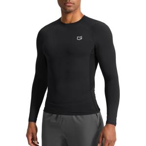 imageG Gradual Mens Compression Shirt Long Sleeve Moisture Wicking Running Gym Shirts for Men Athletic Workout Base Layer TShirtBlack