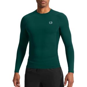 imageG Gradual Mens Compression Shirt Long Sleeve Moisture Wicking Running Gym Shirts for Men Athletic Workout Base Layer TShirtForest Green
