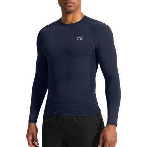 imageG Gradual Mens Compression Shirt Long Sleeve Moisture Wicking Running Gym Shirts for Men Athletic Workout Base Layer TShirtNavy