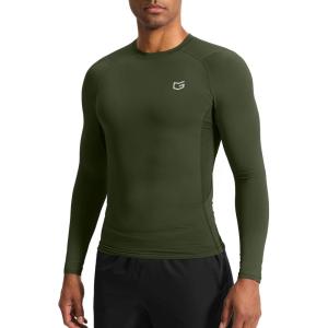 imageG Gradual Mens Compression Shirt Long Sleeve Moisture Wicking Running Gym Shirts for Men Athletic Workout Base Layer TShirtOlive