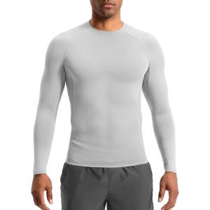 imageG Gradual Mens Compression Shirt Long Sleeve Moisture Wicking Running Gym Shirts for Men Athletic Workout Base Layer TShirtPlatinum Grey