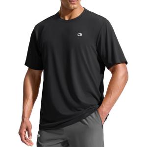imageG Gradual Mens Sun Protection Swim Shirt UPF 50 Rash Guard Short Sleeve Quick Dry Water Hiking Workout Shirts for MenBlack
